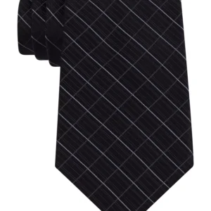 Etched Large Grid Windowpane Slim Tie
