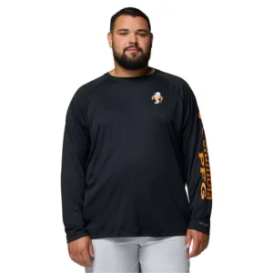 Men's Black Tennessee Volunteers Big Tall Terminal Tackle Long Sleeve Omni-Shade T-Shirt