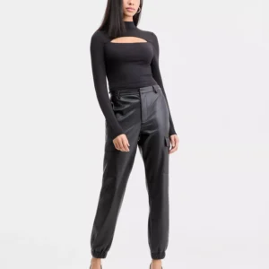 Women's Faux-Leather Jogger Pants, Macy's Exclusive