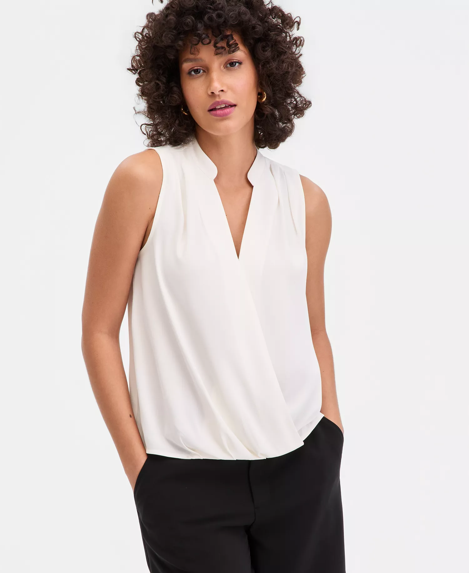 mni-d8b954a8349be40c7fe66886144f5eaf Women's Sleeveless Faux Wrap Blouse, Exclusively at Macy's — изображение 6