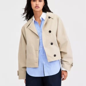 Women's Oversized Cropped Trench Jacket, Macy's Exclusive