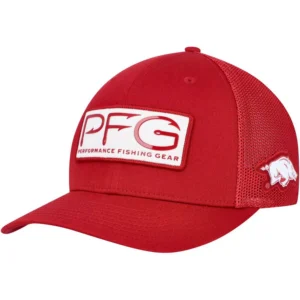 Men's Cardinal Arkansas Razorbacks PFG Hooks Flex Hat