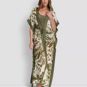 Women's Tie-Front Cover-Up Kaftan