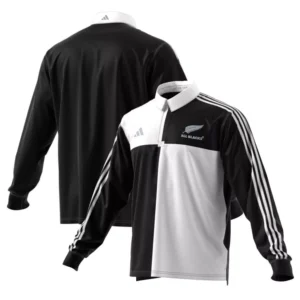 Men's Black New Zealand Rugby 2024/25 Long Sleeve Polo Jersey