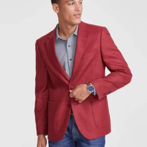 Men Modern-Fit Active Stretch Structure Weave Sport Coat