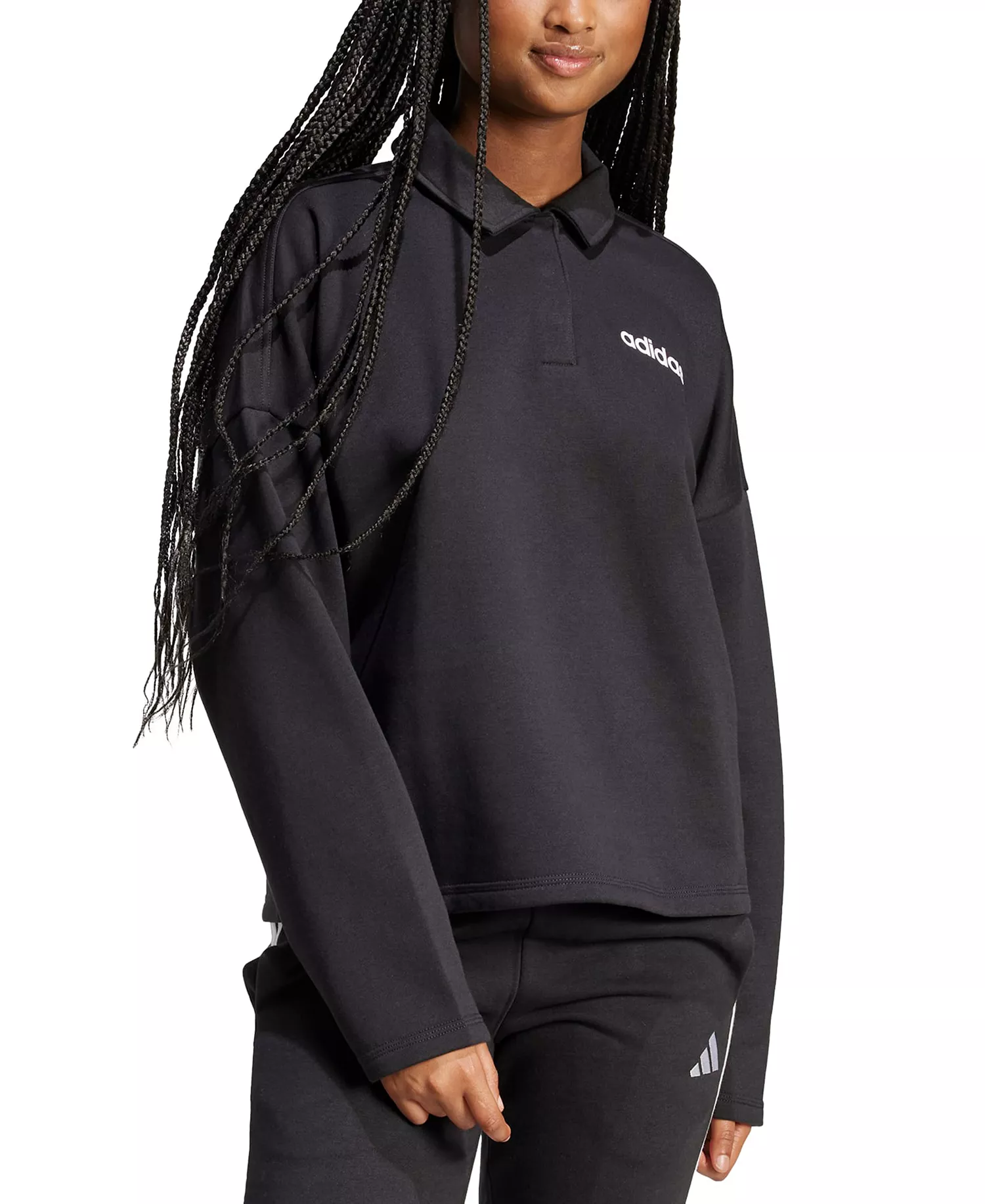 mni-db4a48ef393928b0364703b02590da45 Women's Essentials Linear Fleece Polo Sweatshirt