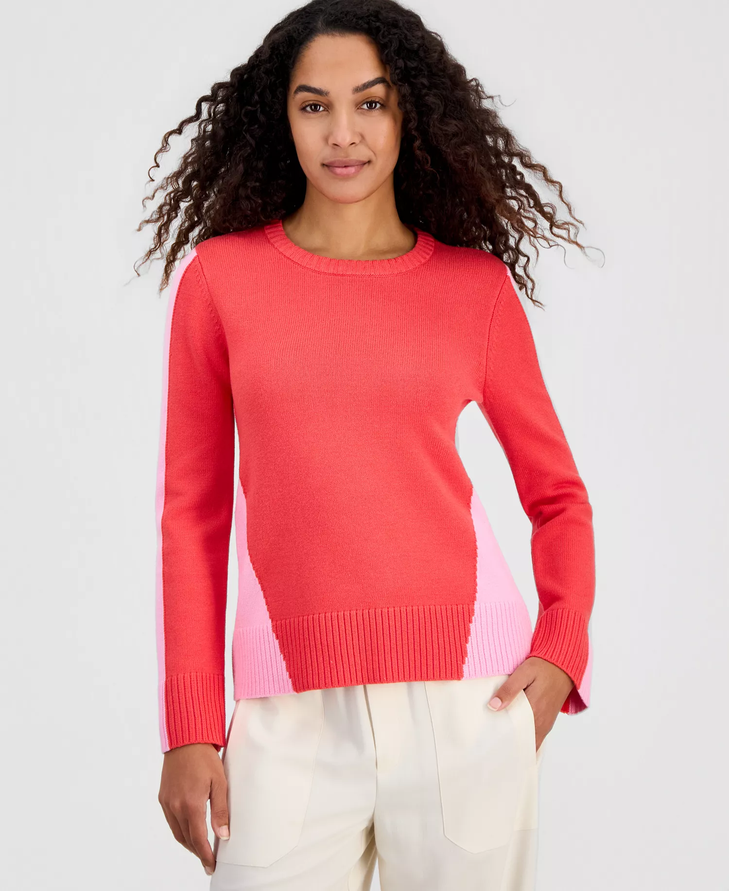 mni-dc883c5c754a062840279a17aba0656f Women's Colorblocked Crewneck Long-Sleeve Top