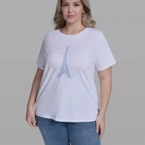 Women's Crew Neck Eiffel Tower T-Shirt