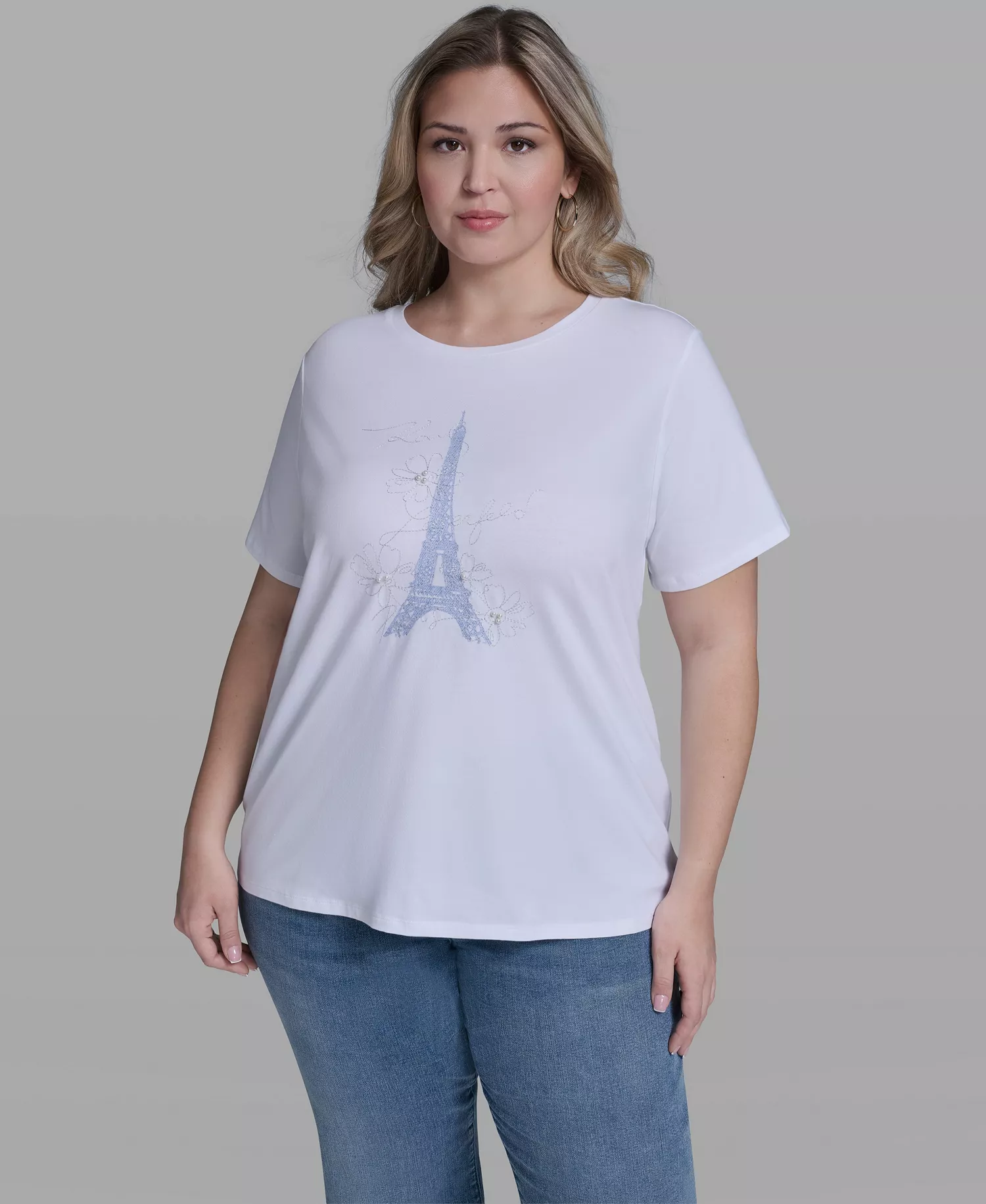 mni-de16739d08d46869323abb3266b5024d Women's Crew Neck Eiffel Tower T-Shirt