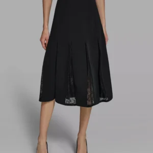 Women's Lace Inset Midi Skirt