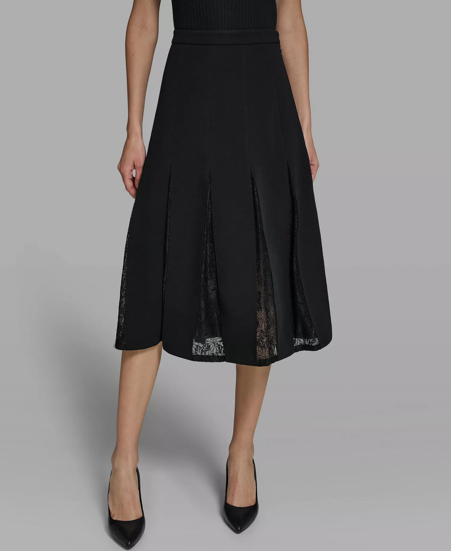 mni-df39ebcf4e6f0c4f77bec78d56acdd4f Women's Lace Inset Midi Skirt