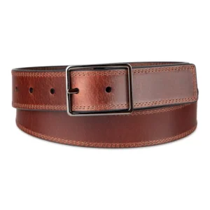 Men's Casual Center Bar Buckle Leather Belt