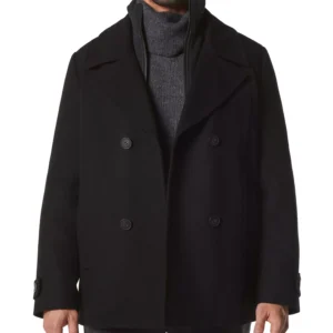 Men's Danton Peacoat with Inset Bib