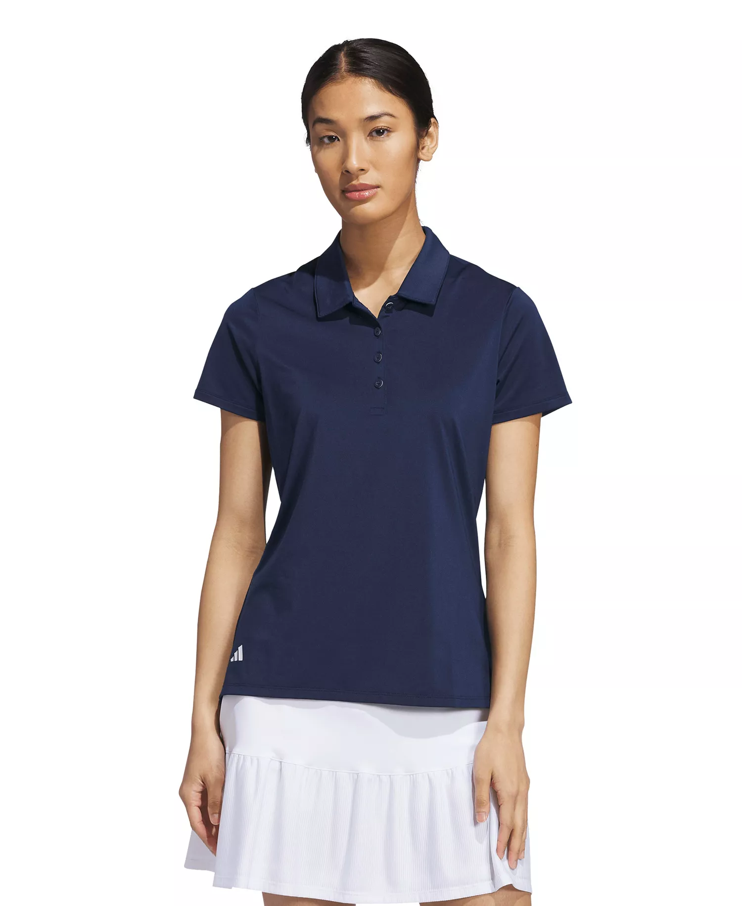 mni-dfbac2a6f44ee9a62c5841511ddde185 Women's Solid Short-Sleeve Polo Shirt — изображение 3