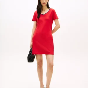 Women's Ribbed V-Neck T-Shirt Dress