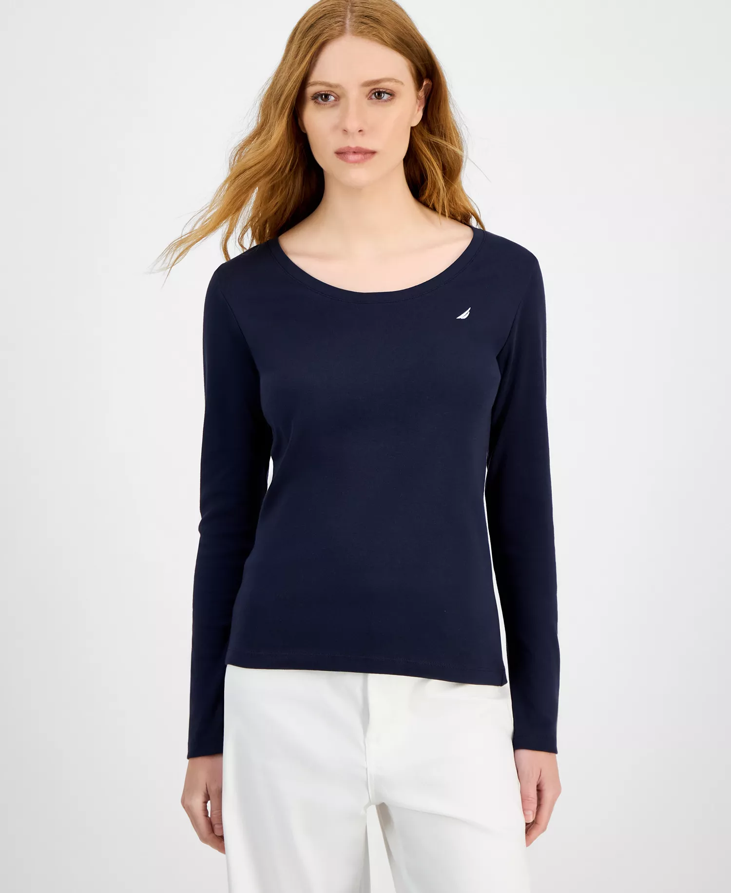 mni-e05346bf7d9ed33990471725f0c36a7a Jeans Women's Cotton Scoop-Neck Long-Sleeve T-shirt, Online Only — изображение 5