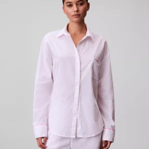 Women's Poplin Button-Down Pajama Shirt