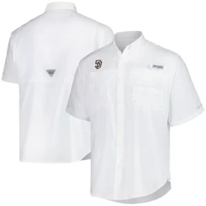 Men's White San Diego Padres Tamiami Omni-Shade Button-Down Shirt