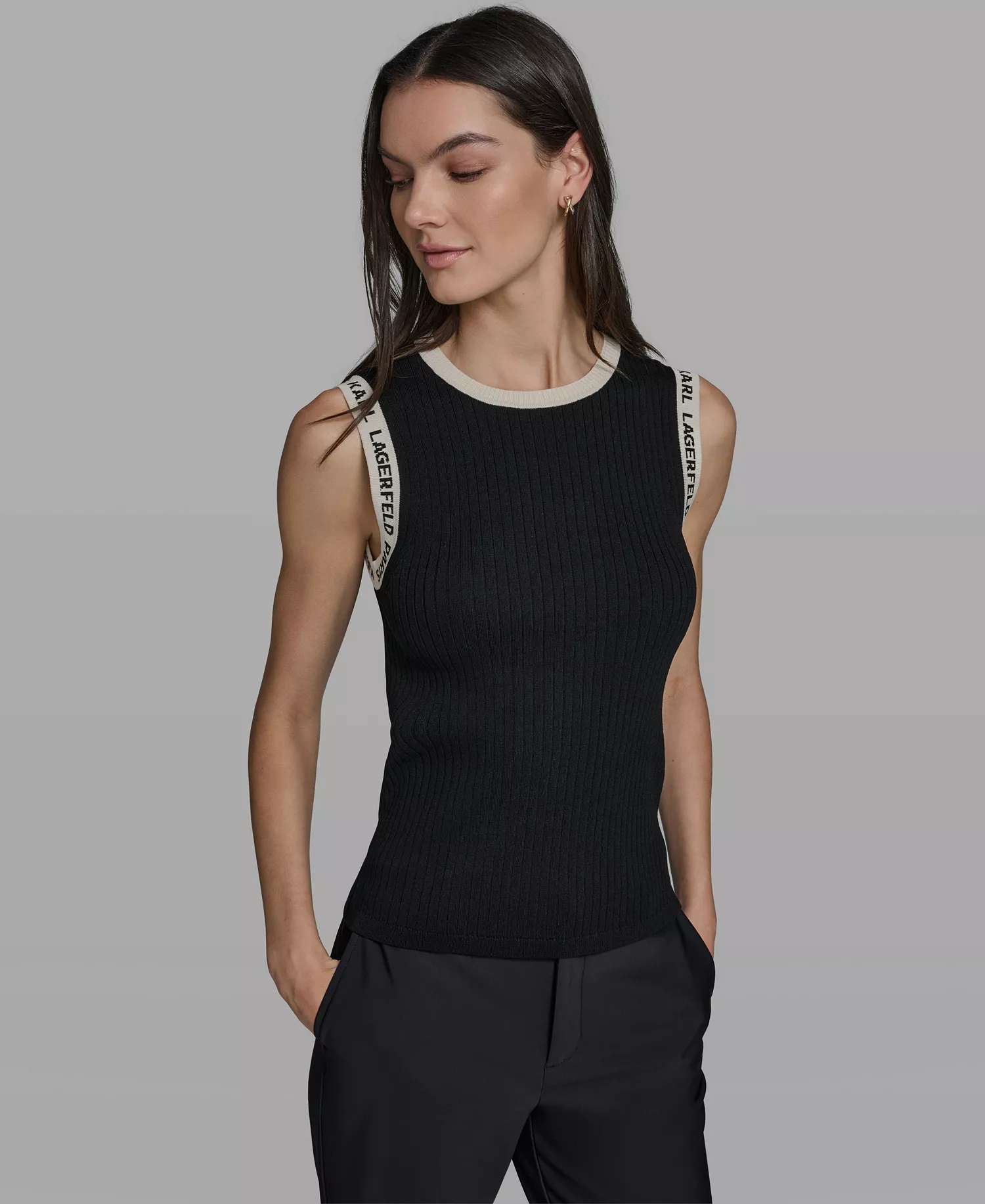 mni-e2bdd0d161f74ba43df5aff3e3fff863 Women's Sleeveless KLP Trim Tank Top — изображение 3