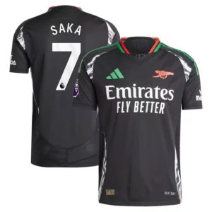Men's Bukayo Saka Black Arsenal 2024/25 Away Authentic Player Jersey