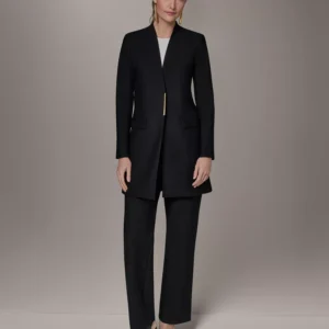 Petite Collarless Blazer