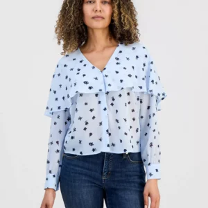 Petite Capelet Blouse, Macy's Exclusive