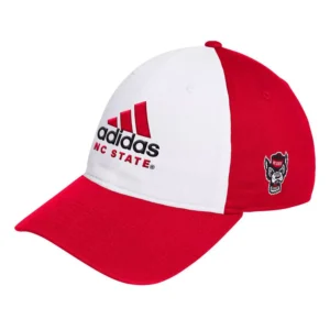 Men's White/Red NC State Wolfpack Slouch Adjustable Hat