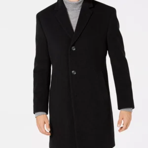 Men's Barge Classic Fit Wool/Cashmere Blend Solid Overcoat
