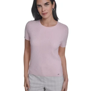Petite Textured Short-Sleeve Sweater