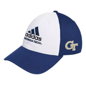 Men's White/Navy Georgia Tech Yellow Jackets Slouch Adjustable Hat