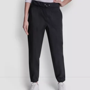 Women's High-Rise Cotton Poplin Bungee Joggers