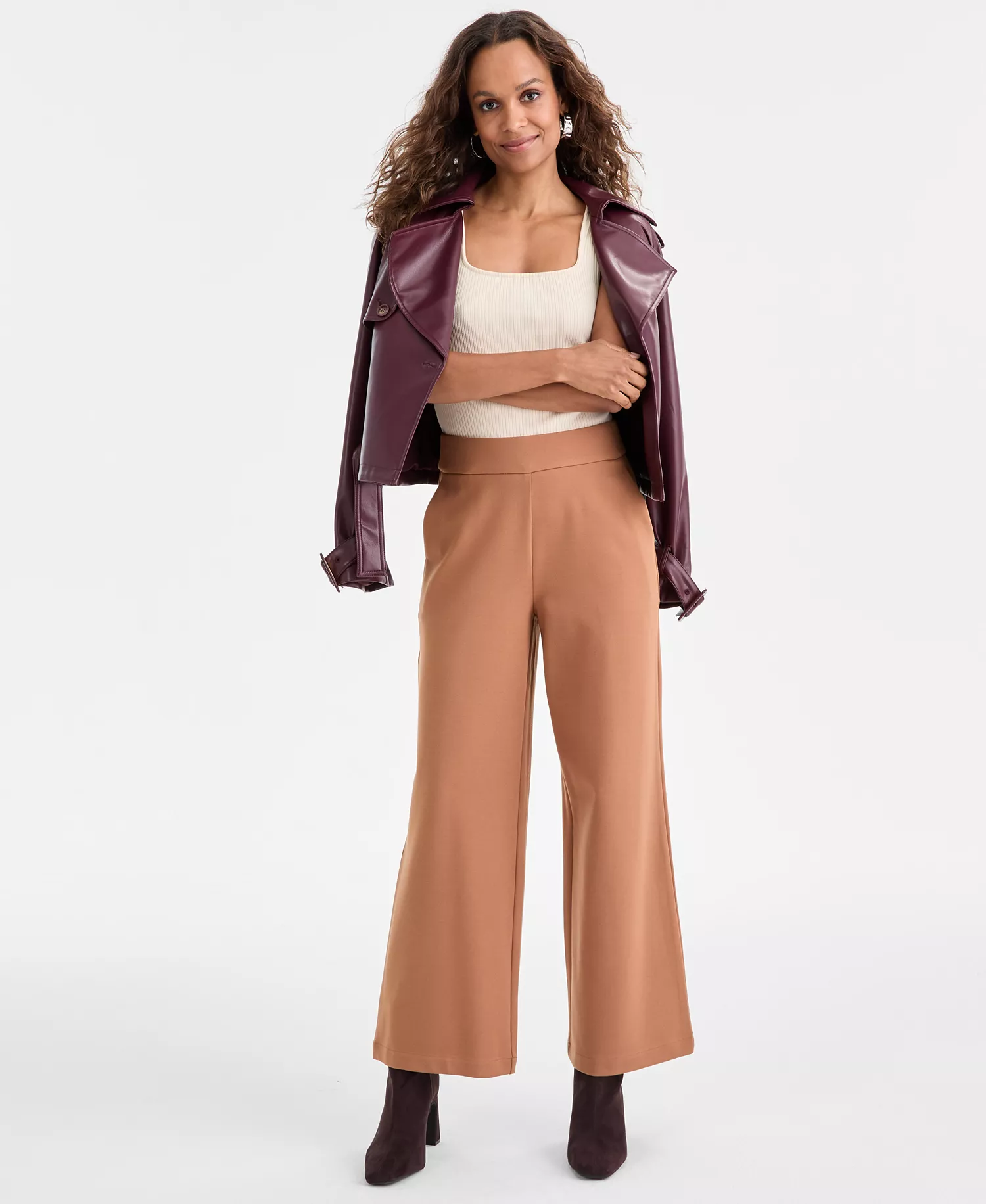 mni-e723d291c51a22233ed386fff7a78b4e Petite Wide-Leg Pants, Macy's Exclusive — изображение 3