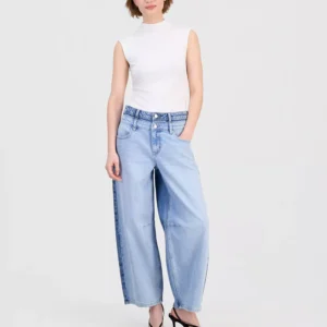 Women's High-Rise Barrel-Leg Jeans, Macy's Exclusive