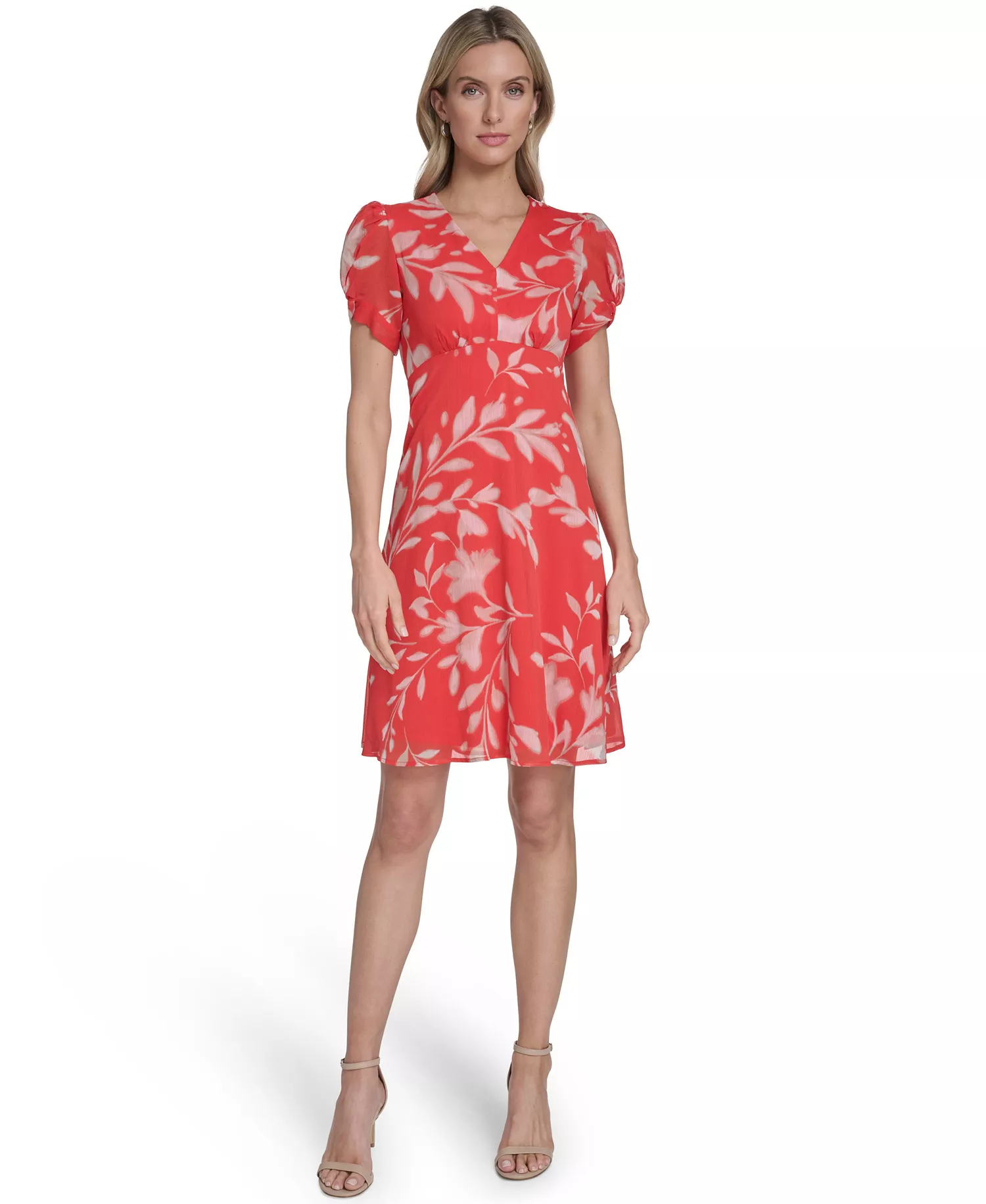 mni-e793bce5b216fb18ebe5be76c4584c10 Women's Printed Puff-Sleeve Shift Dress