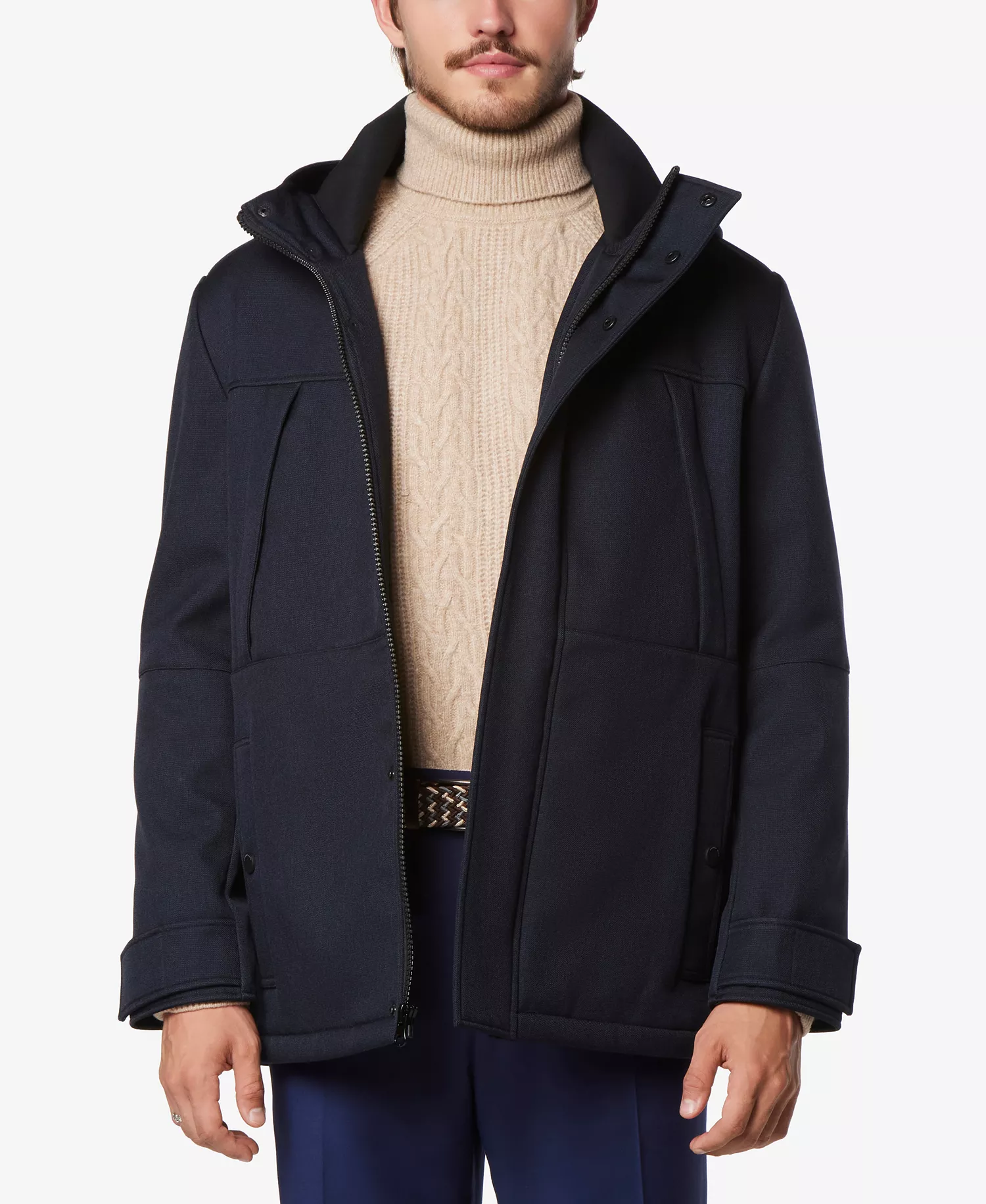 mni-e861237ba90f5fb3913adc8260b1af2b Men's Tompkins Micro-Houndstooth Fleece-Lined Soft Shell Hooded Parka — изображение 3