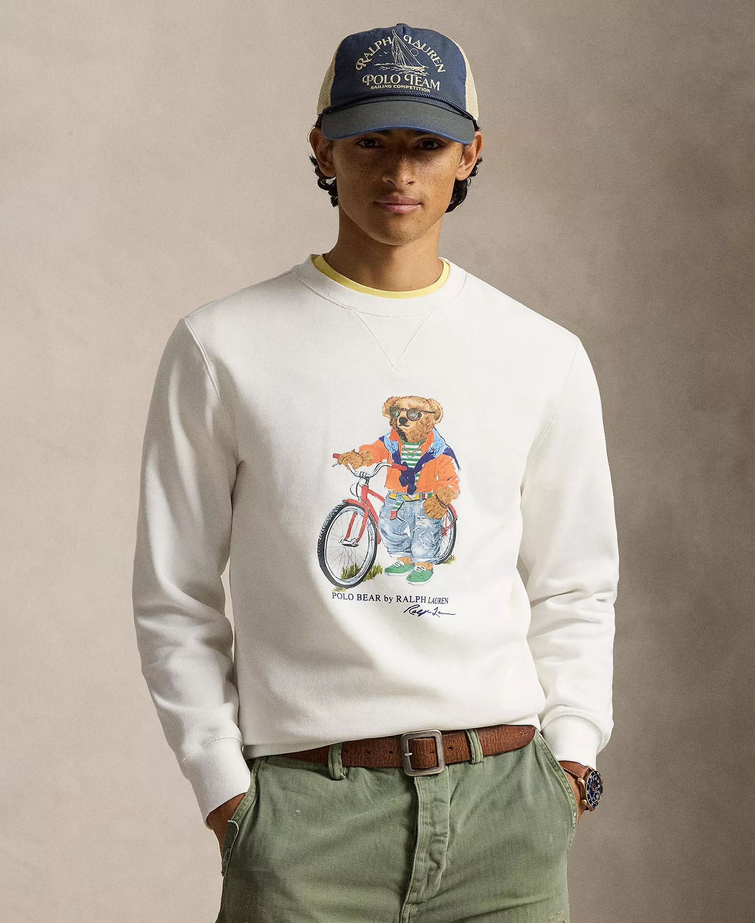 mni-e866e20282b27e89547101e05a30b0f6 Men's Bears Print Crewneck Sweatshirt