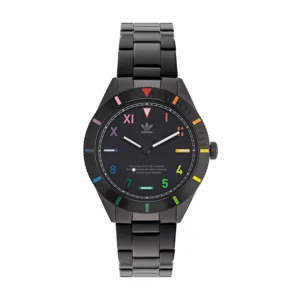 Unisex Three Hand Edition Three Black Stainless Steel Bracelet Watch 41mm