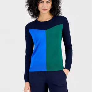 Women's Colorblocked Crewneck Sweater
