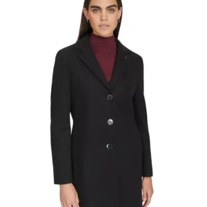Women's Single-Breasted Notched-Collar Coat