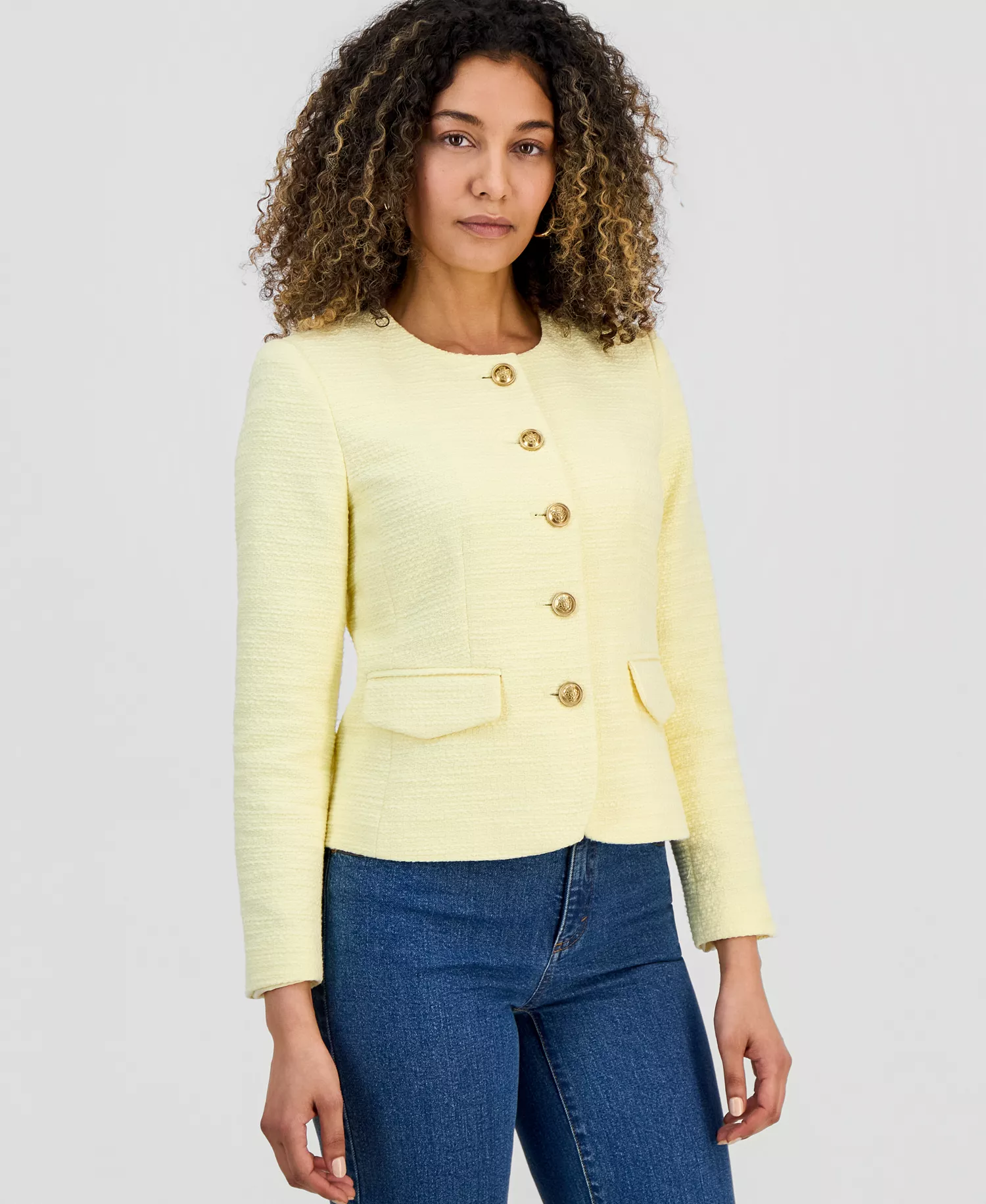 mni-ea888ffc384e06c69a17e7358956b3ad Petite Parisian Tweed Jacket, Exclusively at Macy's — изображение 4