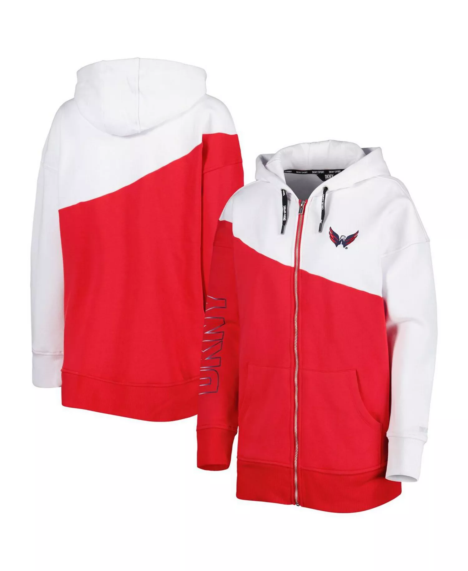 mni-eae66f54cdf6465b3deb49d77f8f8a12 Women's Red, White Washington Capitals Gina Full-Zip Hoodie