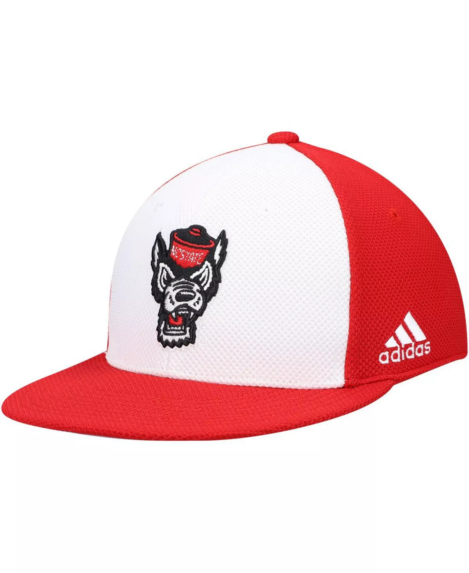 mni-eb3484ae76ebff789fe5b2bd75b57599 Men's White and Red NC State Wolfpack On-Field Baseball Fitted Hat