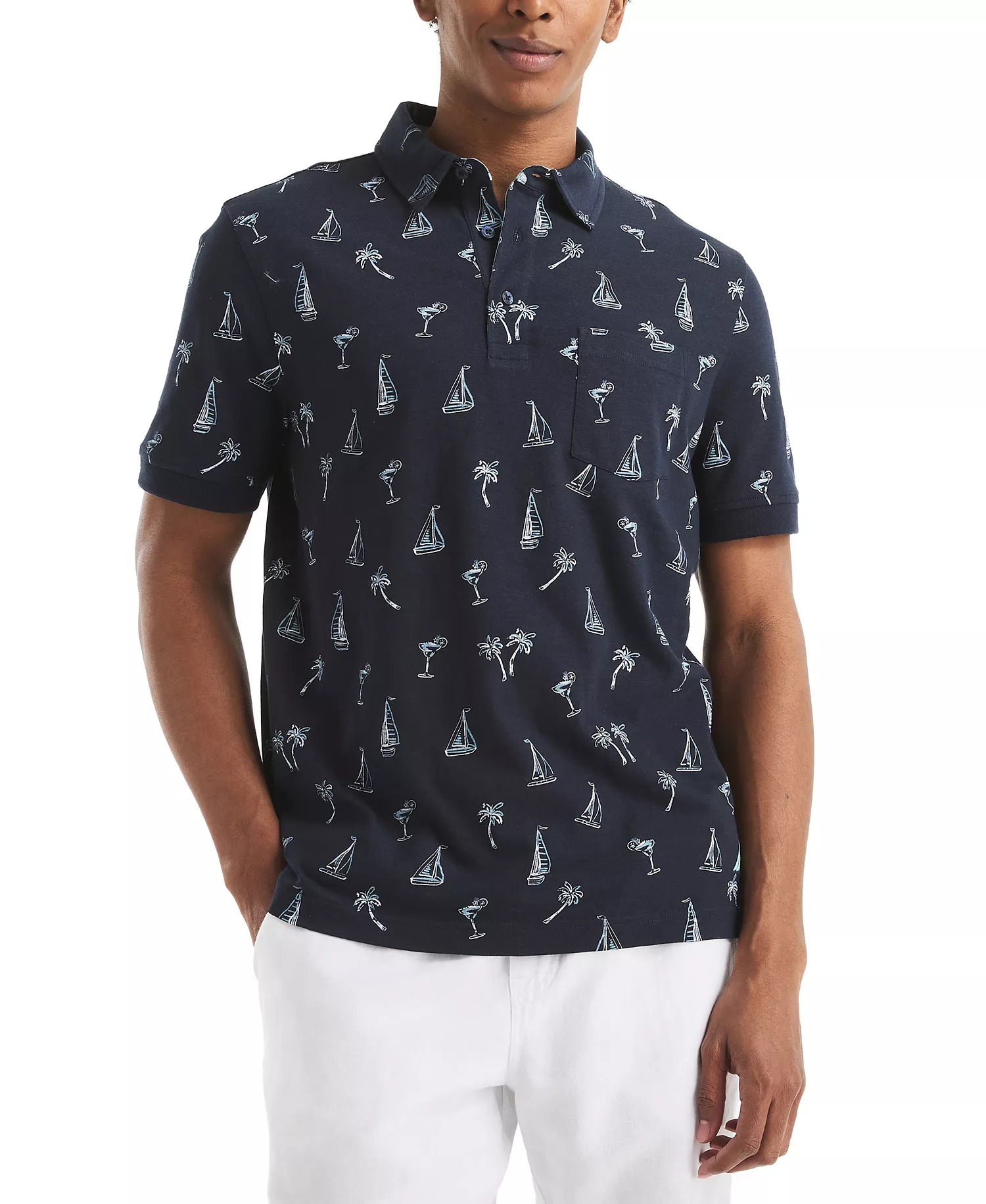 mni-eb4c182a7cb945a78c75261d7d1b3fbe Men's Classic-Fit Sailboat Graphic Polo Shirt