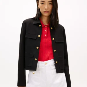 Women's Ponte Novelty Band Collar Jacket