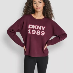 Women's Textured Logo Crewneck Sweater