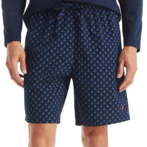 Men's Sailboat Print Poplin 8" Sleep Shorts