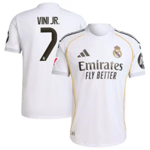 Men's Vini Jr. White Real Madrid 2025/26 Home Authentic Jersey