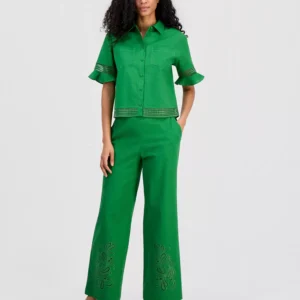 Women's Pull-On Embroidered Pants