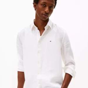 Men's Button-Down Long-Sleeve 100% Linen Shirt