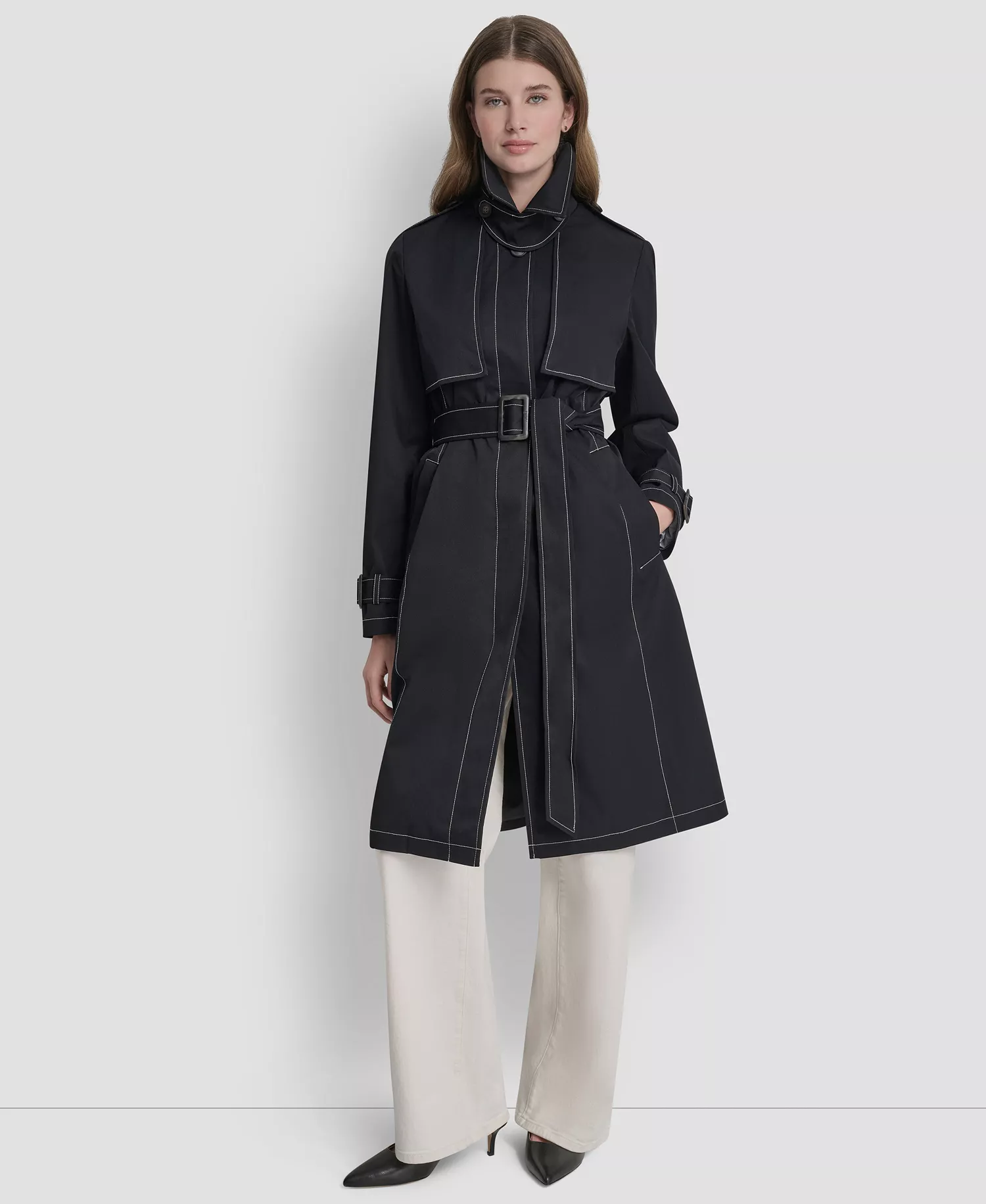mni-ed46fb02a2fe743677b9689d19be55d6 Women's Top Collar Utility Raincoat